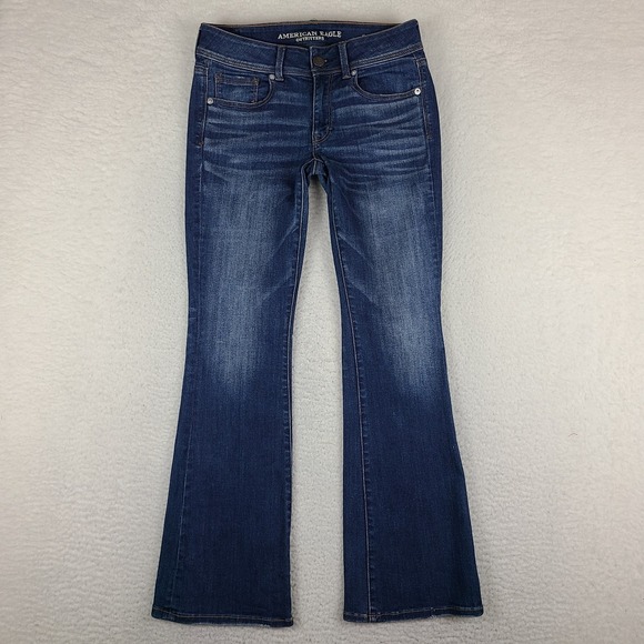 American Eagle Outfitters Denim - American Eagle Jeans Womens 6 Short Blue Super Stretch Kick Boot Dark Wash Denim